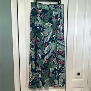 Lands' End Green A-Line Maxi Skirt Resort Wear